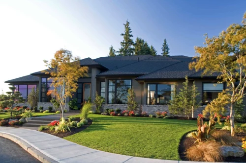 Aluminum windows on exterior of house