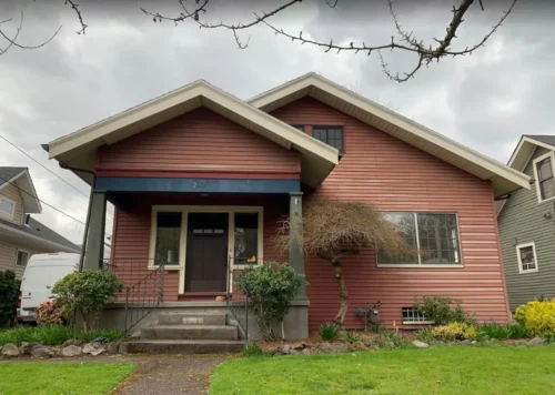 Home before completed siding