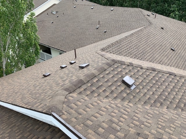 Top view of completed commercial roofing